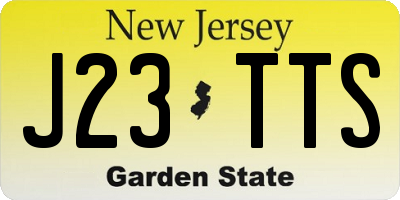 NJ license plate J23TTS