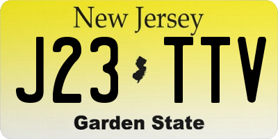 NJ license plate J23TTV