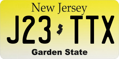 NJ license plate J23TTX