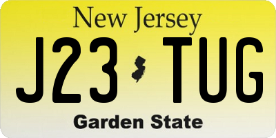 NJ license plate J23TUG