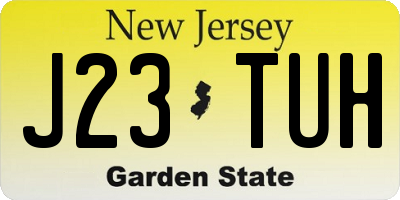 NJ license plate J23TUH