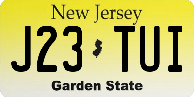 NJ license plate J23TUI