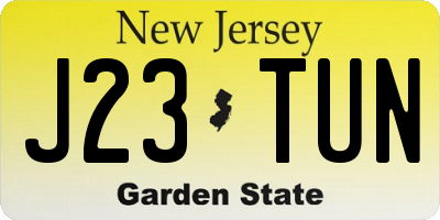 NJ license plate J23TUN