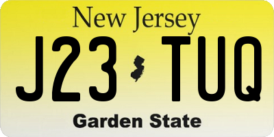 NJ license plate J23TUQ
