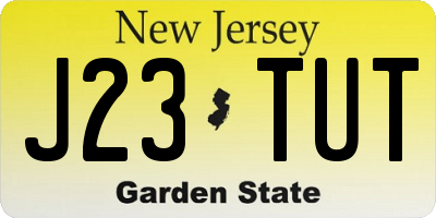 NJ license plate J23TUT