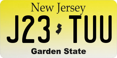 NJ license plate J23TUU