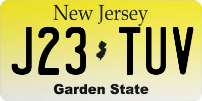 NJ license plate J23TUV