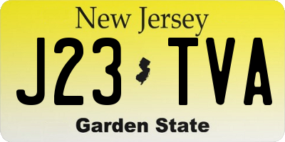 NJ license plate J23TVA