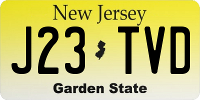 NJ license plate J23TVD