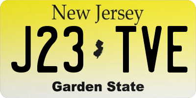 NJ license plate J23TVE