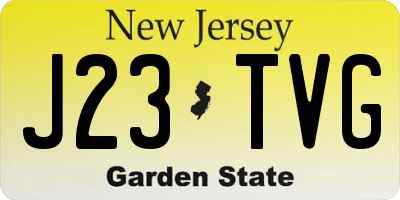 NJ license plate J23TVG