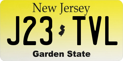 NJ license plate J23TVL