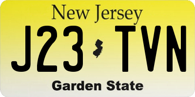 NJ license plate J23TVN