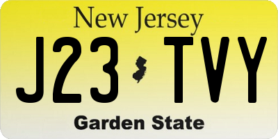 NJ license plate J23TVY