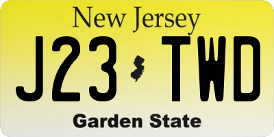 NJ license plate J23TWD
