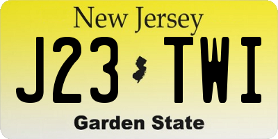 NJ license plate J23TWI