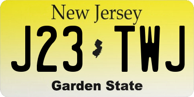 NJ license plate J23TWJ