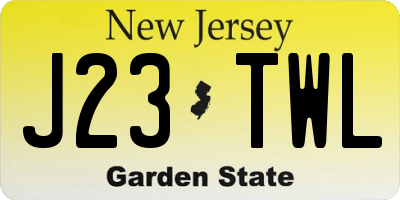 NJ license plate J23TWL