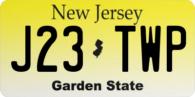 NJ license plate J23TWP