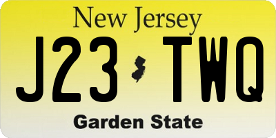 NJ license plate J23TWQ