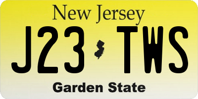 NJ license plate J23TWS
