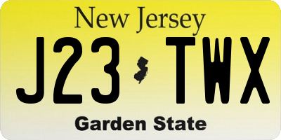 NJ license plate J23TWX