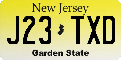NJ license plate J23TXD