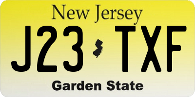 NJ license plate J23TXF