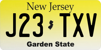NJ license plate J23TXV