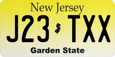 NJ license plate J23TXX