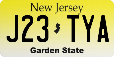 NJ license plate J23TYA