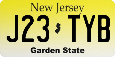NJ license plate J23TYB