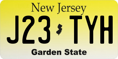 NJ license plate J23TYH