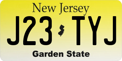 NJ license plate J23TYJ