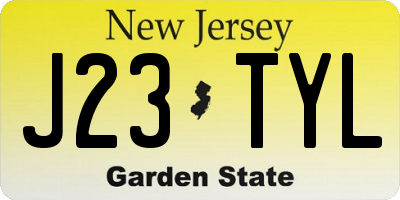 NJ license plate J23TYL