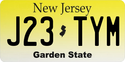 NJ license plate J23TYM