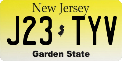NJ license plate J23TYV