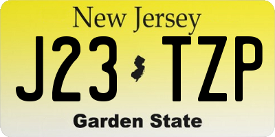 NJ license plate J23TZP