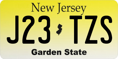 NJ license plate J23TZS