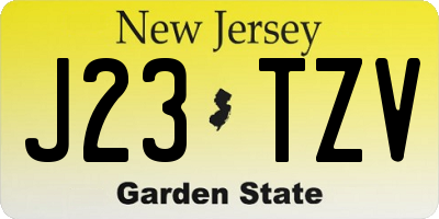 NJ license plate J23TZV