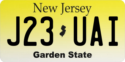 NJ license plate J23UAI