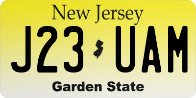 NJ license plate J23UAM