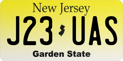 NJ license plate J23UAS
