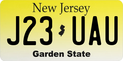 NJ license plate J23UAU