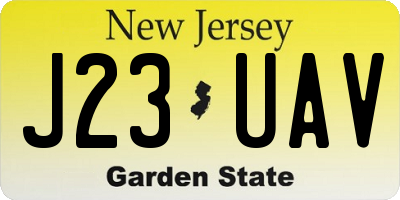 NJ license plate J23UAV