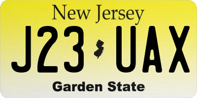 NJ license plate J23UAX