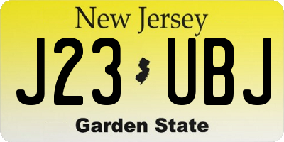 NJ license plate J23UBJ