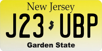 NJ license plate J23UBP