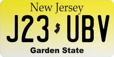 NJ license plate J23UBV
