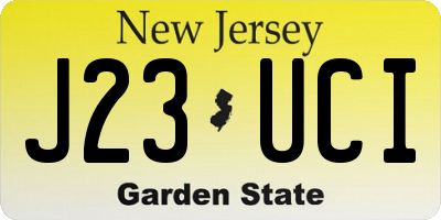 NJ license plate J23UCI
